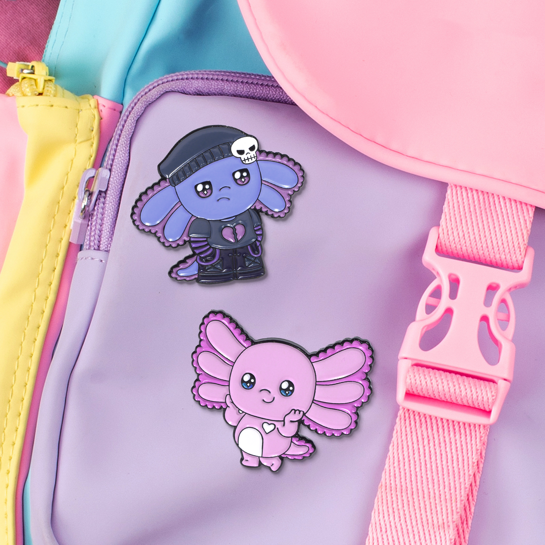 Emo Axolotl Enamel Pin