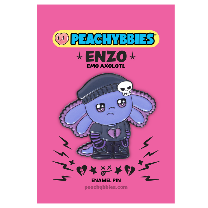 Emo Axolotl Enamel Pin